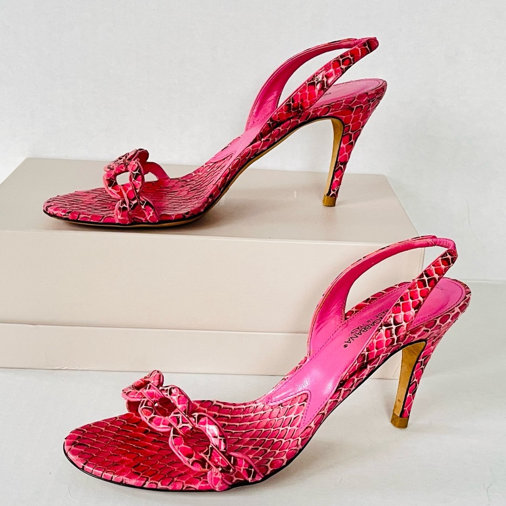Dolce & Gabbana pink snakeskin sandals 37.5 - Picture 3 of 12